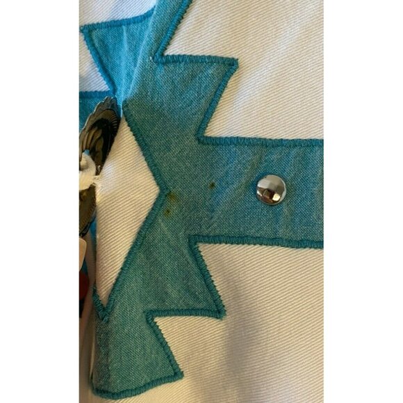 Vintage Cheyenne Outfitters Maxi Dress 12 White Turquoise Concho Southwestern - Picture 9 of 11